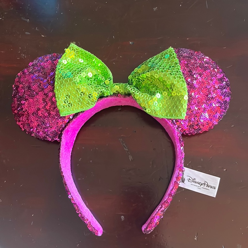 Disney Parks Purple Halloween Sequins Minnie Ears Headband
